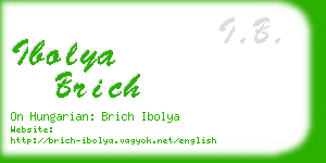 ibolya brich business card